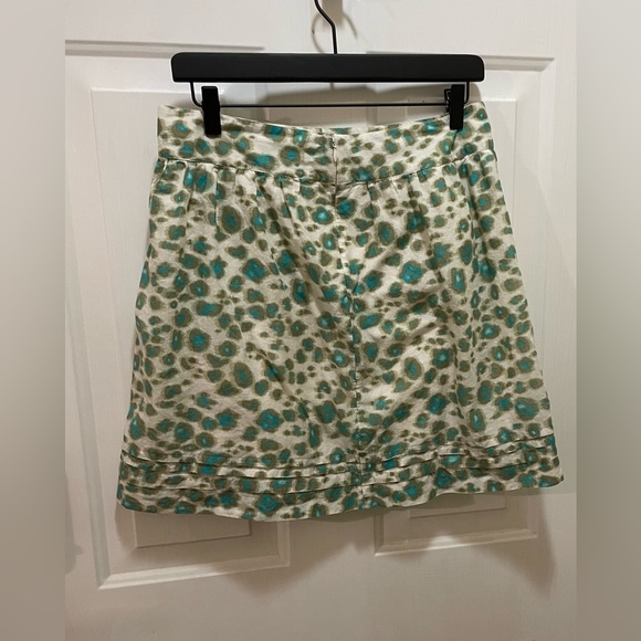 LOFT Blue Cream A-Line Mini Skirt Casual - Picture 2 of 7